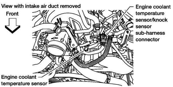 Nissan Armada p0118 coolant temp sensor location
