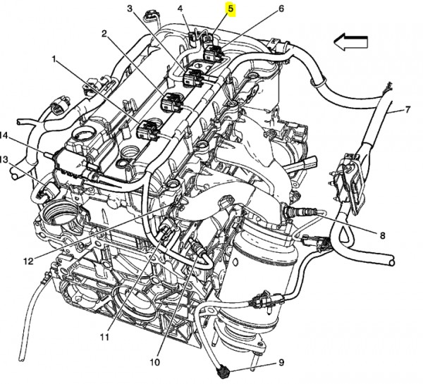 Chevrolet HHR Exhaust Camshaft Position Sensor Location
