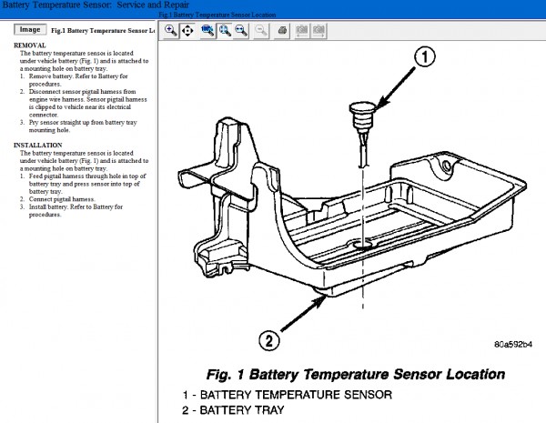 Dodge battery temp sensor location P1492