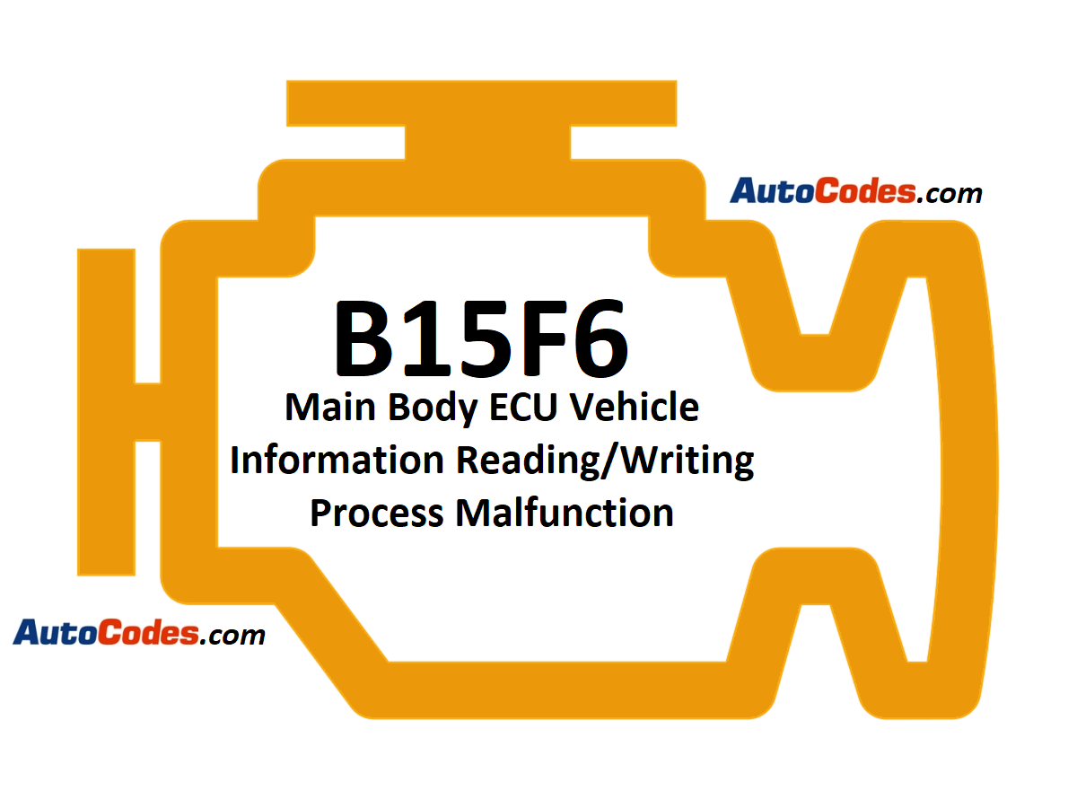 OBDII Code B15F6 2017 Toyota RAV4 - Main Body ECU Vehicle Information Reading/Writing Process Malfunction - AutoCodes.com