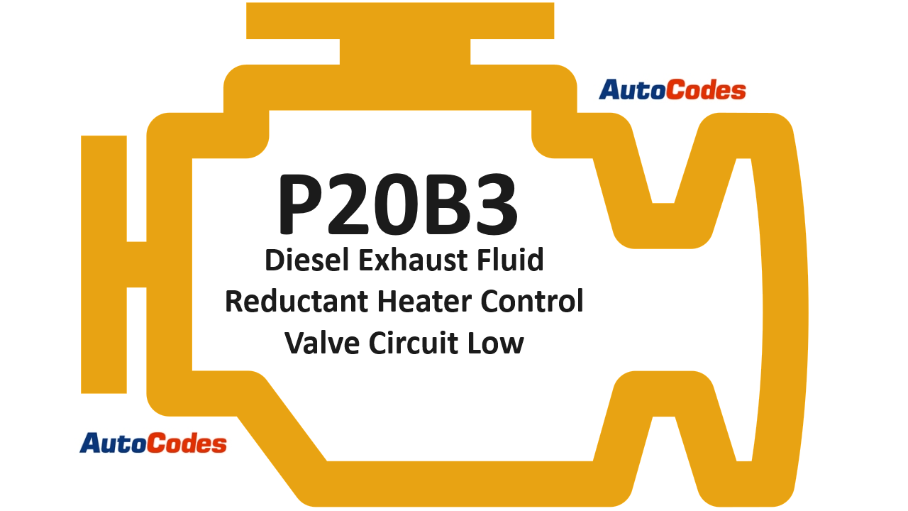 OBDII Code P20B3 RAM - Diesel Exhaust Fluid Reductant Heater Control Valve Circuit Low