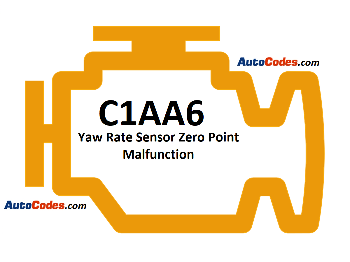 OBDII Code C1AA6 - Yaw Rate Sensor Zero Point Malfunction - AutoCodes.com